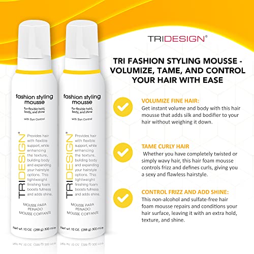 Volumizing Hair Mousse for Wavy Hair - Taming Curls, Frizz Control & Shine - 10 Ounce, 2 Pack
