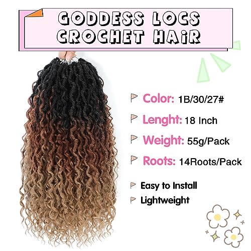 Fulcrum Goddess Locs Crochet Hair 18 Inch - 8 Packs Curly Ends, Black Women Style