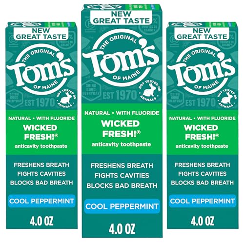 Tom's of Maine Wicked Fresh Fluoride Toothpaste Peppermint 4 oz - Pack of 3
