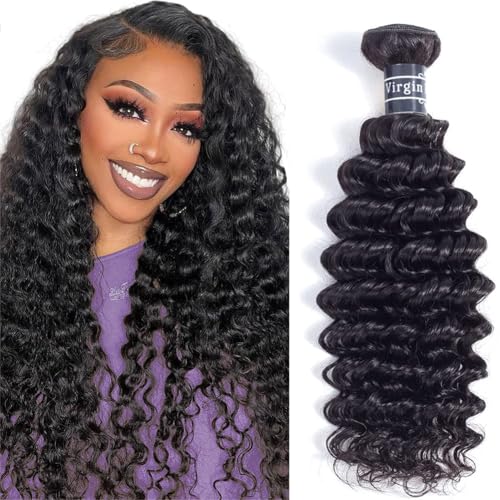 Amella 22 Inch Brazilian Deep Wave Hair Bundles - Unprocessed Human Hair, Curly Weave
