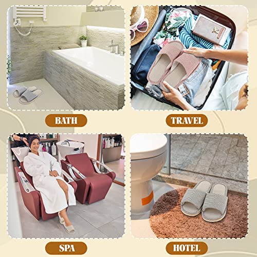 Mepase 8 Pairs Washable Open Toe House Slippers for Guests Women Men