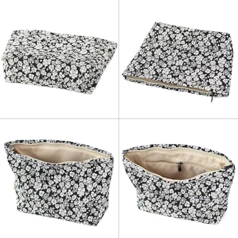 Floral Jacquard Makeup Bag - Large Capacity Cosmetic Pouch for Travel, Toiletry Organizer with Zipper, Perfect for Daily Use & Gifts, Stylish Make Up Organizer, Purses for Women Clearance
