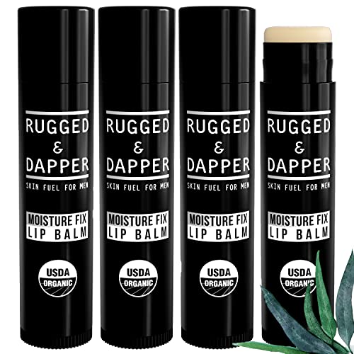 Men's Organic Lip Balm Set - Hydrating, Natural, Non-Greasy Chapstick - 4 Pack