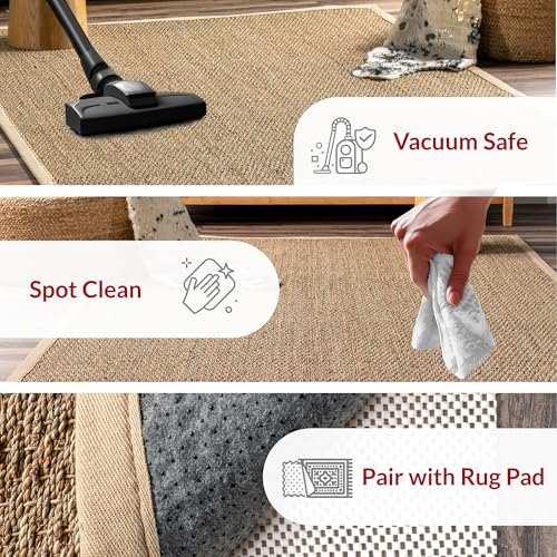 nuLOOM 4x6 Beige Seagrass Power Loomed Area Rug - Natural Fiber, Casual Style