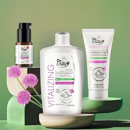 FARMASi Dr. C. Tuna Vitalizing Hair Conditioner, 6.7 fl. oz / 200 ml, Deeply Moisturizing, Repair and Restore Hair, Garlic & Capixyl Double Effect