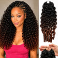 Lightweight Burmese Curly Crochet Human Hair 18 Inch Ombre 50G - Pre-Separated Feather Extensions (Variation T1B/350#-50G / 18 Inch)