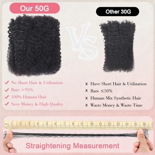 Afro Kinkys Bulk Human Hair for Dreadlocks & Twists - Honey Blonde 12 Inch, 50g Pack - Variation #27