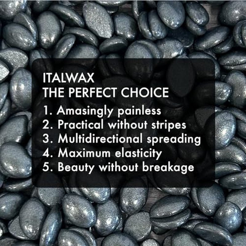 Italwax Pour Homme - 500g / 1.1lb - Hard wax beads for hair removal - Special for man - Natural formulation - Easily removes coarse hairs - Ideal for barber shops