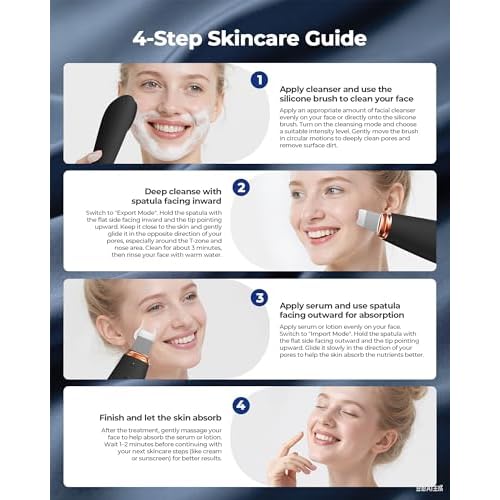 Facial Cleansing Brush & Massager, 2 in 1 Facial Skin Scrubber Waterproof and Rechargeable Face Scrub for Deep Cleansing Vibrating Exfoliator Scrubber Skin Care with 7 Modes,Gentle Exfoliating - Black