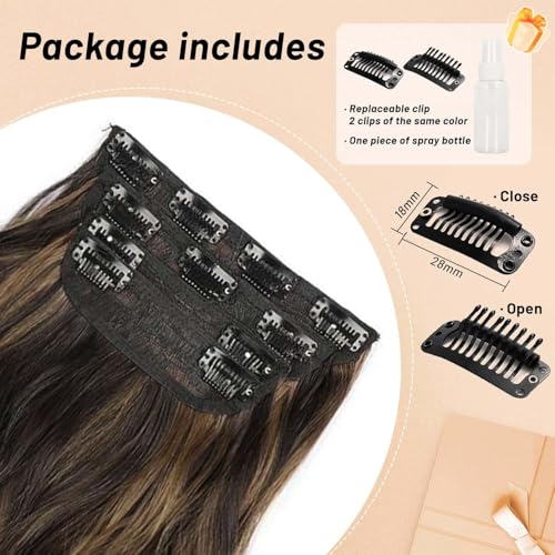 H2/426 24 Inch Long Wavy Clip-In Hair Extensions - Double Weft Thick Hairpieces