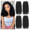 Curly Hair Bundles 12 12 14 14 Inch Natural Black 4 Bundles - Kinky Curly Human Hair Extensions