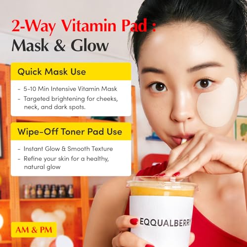 Vitamin Brightening Toner Pads with Niacinamide & Vitamin C-Peptide for Face & Body - 70 Pads