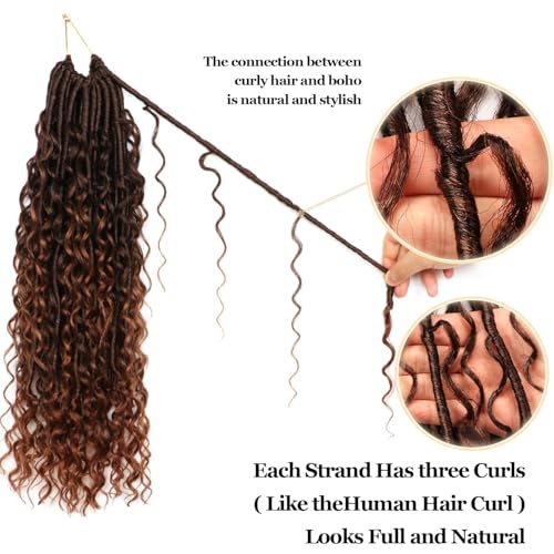 CooCooJoo 8 Pack Goddess Faux Locs Crochet Hair 18 Inch for Black Women T30