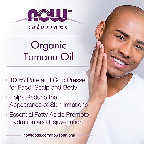 NOW Foods Solutions, Organic Tamanu Oil, Certified Organic and 100% Pure, Promotes Hydration and Rejuvenation, 1-Ounce