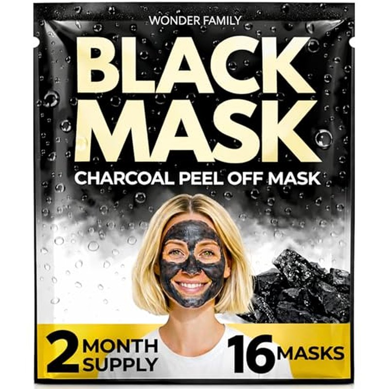 Activated Charcoal Face Masks Skincare 2 pack (16 sachets) - Korean Skin Care Products - Face Mask Peel Off Skin Care - Gently Cleansing Charcoal Face Mask for Men & Women Face Care