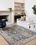 Loloi Teagan Denim and Pebble Area Rug 6'7" x 9'2" Rectangular - Modern Moroccan Style