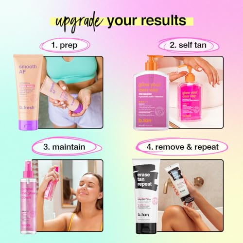 Dark Self Tanning Gel & Face Tan Kit with Mitt – Gradual & Ultra Dark Results