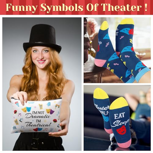 7 Pcs Theater Gifts for Women Girls Funny Musical Actor Broadway Gifts for Theater Lovers Drama Students Graduation Birthday Holiday