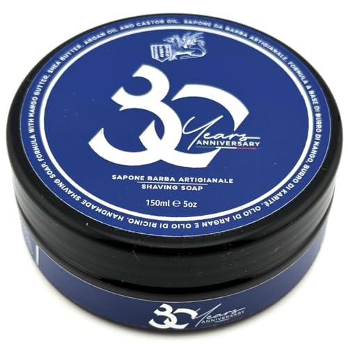 TFS 80th Anniversary Shaving Soap Cream ? Artisan Men¡¯s Shaving Soap Made in Italy, Citrus Floral Woody Fragrance, Rich Protective Lather, Moisturizing Formula for Smooth Shave ? 150ml