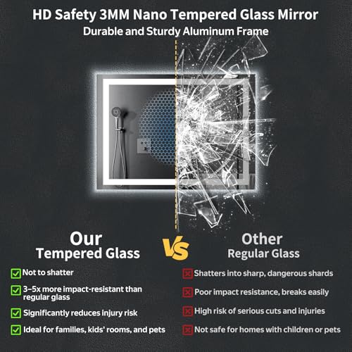 38-Inch LED Bathroom Mirror with Lights, Anti-Fog, Front & Backlit