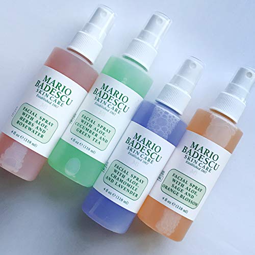 Mario Badescu Facial Spray Collection 4-Pack 2 Fl Oz | Rose Water, Cucumber, Lavender, Orange Blossom | Hydrating Face Mist for All Skin Types