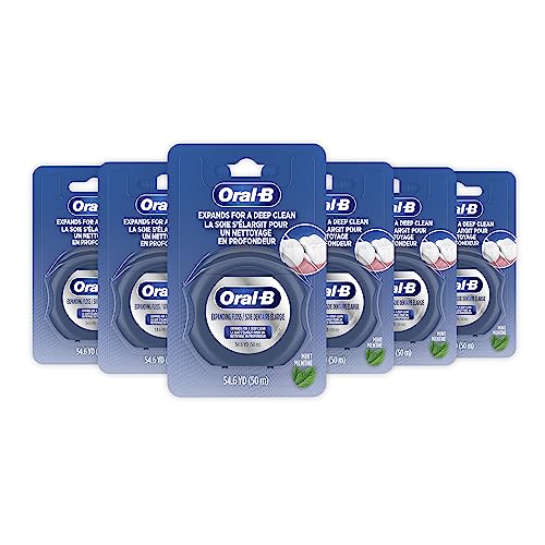 Oral-B Expandable Mint Dental Floss 6-Pack, Soft & Deep Clean, 50M per Pack