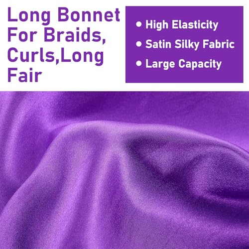 6 Pack Satin Hair Bonnets for Women – Large Silky Sleep Caps with Tie for Curly & Braided Hair, Red
