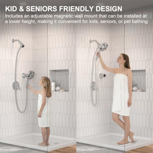 Lava Odoro Handheld Shower Head with Magnetic Dock Chrome - 9 Modes & 72-Inch Hose
