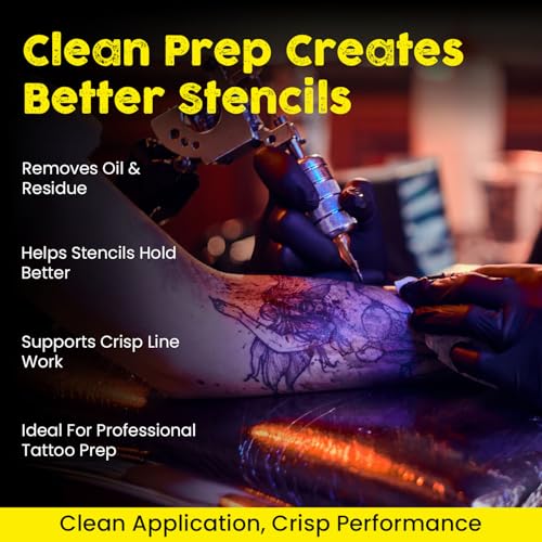 8oz Tattoo Stencil Prep Spray - Clear | Skin Cleanser & Remover for Artists