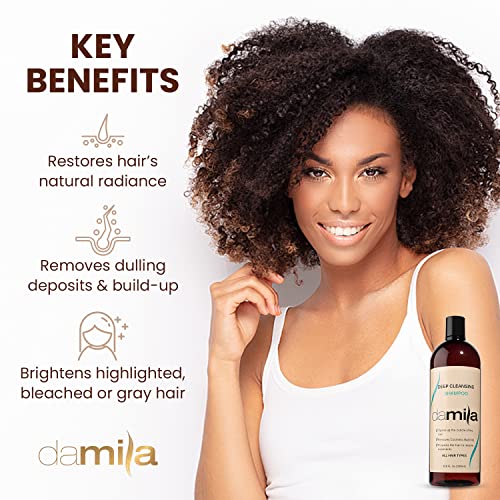 Damila Deep Clarifying Shampoo 16.8 Fl Oz for All Hair Types - Residue & Build-Up Removal - Prepares Hair for Keratin Treatments