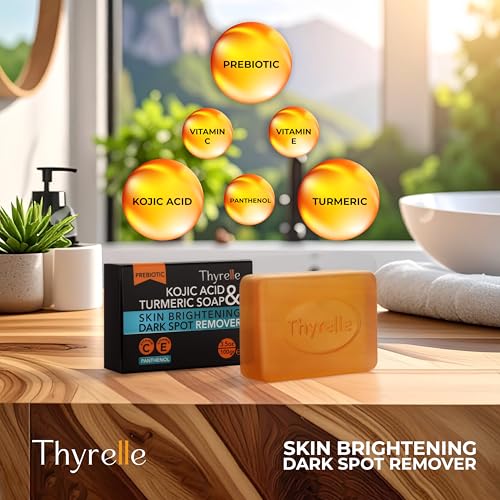 Kojic Acid and Turmeric Soap I (2 x 3.5 oz) I Kojic Acid Soap for Body and Face I Turmeric soap bar with Panthenol, Vitamin C, Vitamin E and Prebiotics