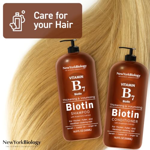 Biotin Shampoo & Conditioner Set - 16.9 Fl Oz Pack of 2 for Thinning Dry Hair