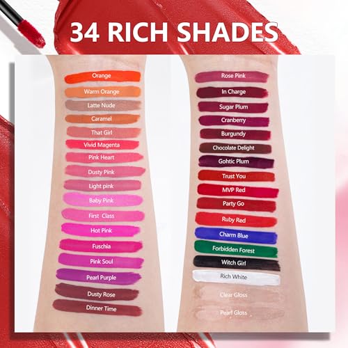 MAKI YIKA Dark Red Lipstick for Women Color Stay Long Lasting Lipsticks, No Smudge Matte Liquid Lipstick Transferproof Cruelty-Free Lip Color | PARTY GO