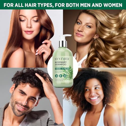 Svvimer Rosemary Hair Thickening Shampoo 11.8 Oz Pack of 2 for Fuller, Stronger Hair