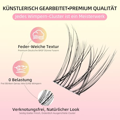 Natural Lash Clusters with 0.05mm Thin Invisible Band, Soft Wispy C Curl, Most-Used Sizes for Daily Wear, Travel Compact Pack, Budget-Friendly for Beginner & Trial Seeker, FayJoo AIRY 12 Lite