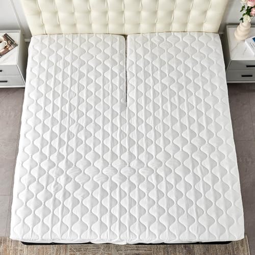 Kingnex Waterproof Split Top King Mattress Protector Pad - Adjustable Bed, 78x80