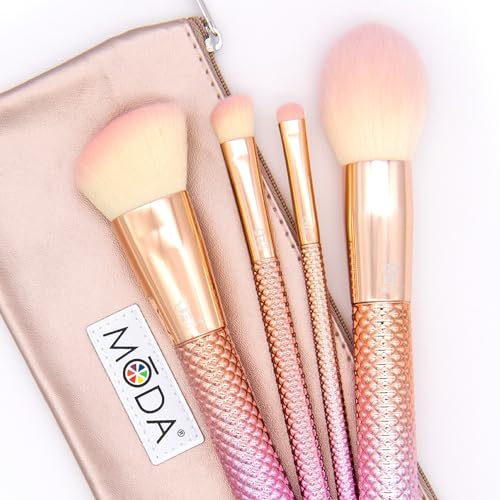 Vegan Synthetic Makeup Brush Set for Face & Eyes - Full Face & Eye Kit