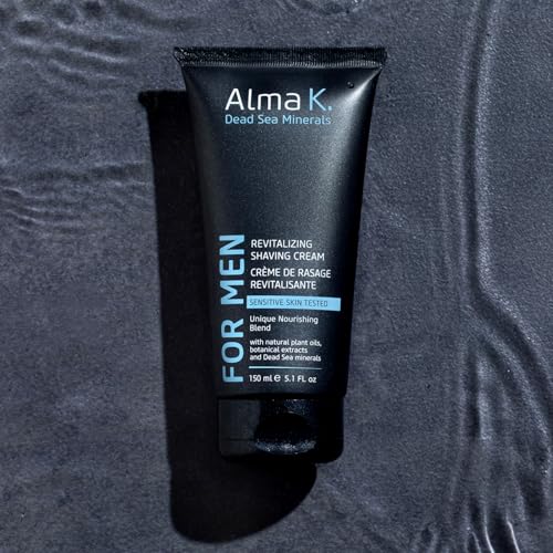 Alma K Revitalizing Shaving Cream - Nourishing and Calming Mens Shaving Cream with Dead Sea Minerals, Argan Oil - Gentle Shave Cream for Men - 5.1 oz