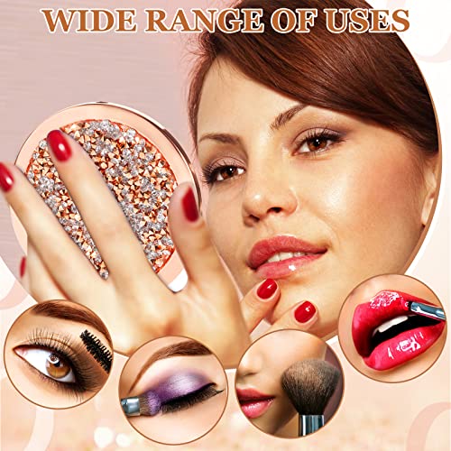 Cindeer 24 Pcs Rhinestone Compact Mirrors with 2x/1x Magnification – Multi Colors, 70mm