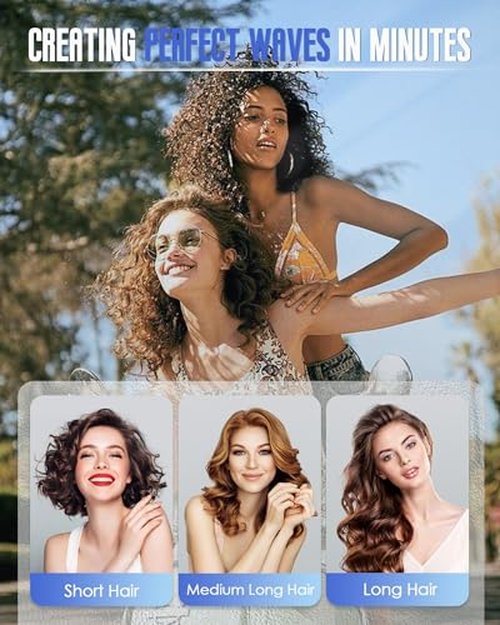 NOVUS Ceramic Mini Curling Wand for Short Hair - 1 Inch Dual Voltage Travel Wand for Worldwide Trips