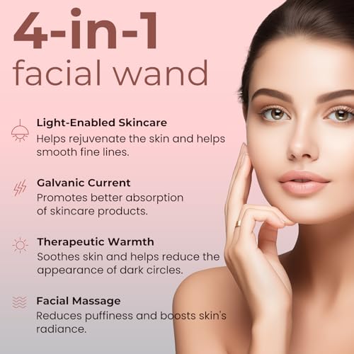 7 Colors LED Light Therapy Wand for Face & Neck - Microcurrent Anti-Aging Device