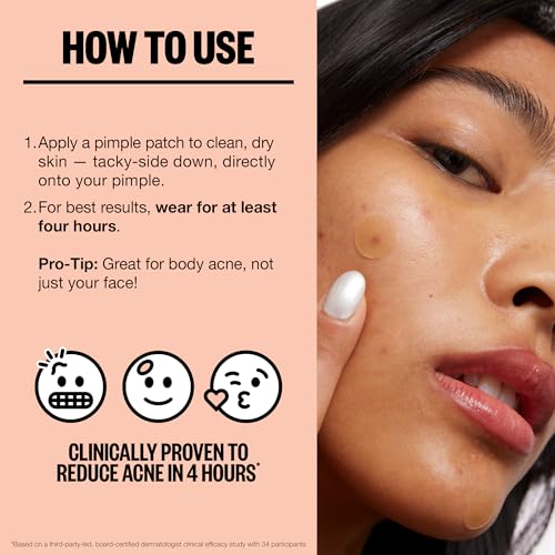 PEACE OUT Acne Healing Dots Hydrocolloid Pimple Patches, Acne Spot Patches with Salicylic Acid, Retinol, and Aloe Vera for Blemishes and Breakouts, 60 Count
