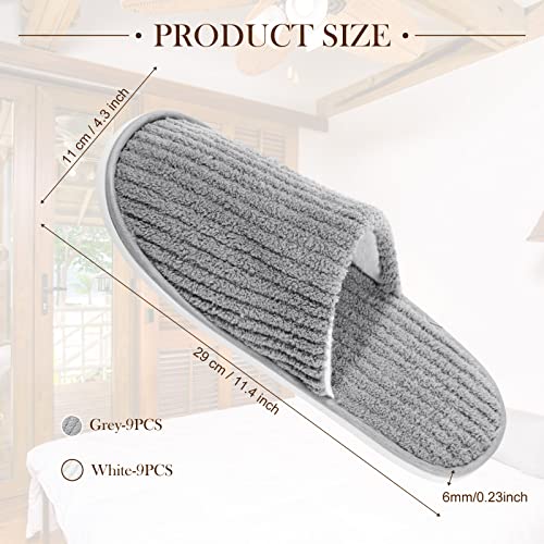 House Slippers Bulk 18 Pairs Washable Non-Slip Indoor Spa Slippers for Guests