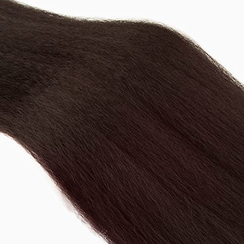 Brazilian Human Hair Extensions - 20 22 24 Inch #4 Brown Yaki Straight Bundles - Virgin Remy Hair