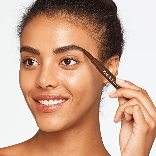 JOAH Brow Down To Me Dual Brow Pencil and Gel, Triangular Tip, Tinted Gel, Long-Lasting Vegan Formula, Smudge-Free Pencil Tip, Lightweight, Water-Resistant, Brunette