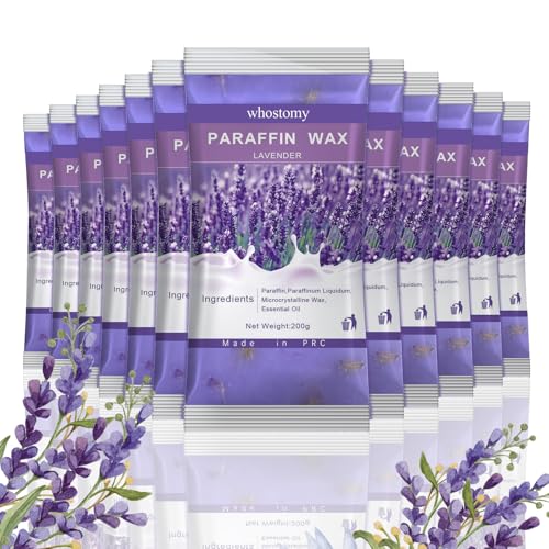 Paraffin Wax Refills, 12 PackParaffin Wax for Hands and Feet, Hot Melt Paraffin Wax Blocks for Paraffin Bath, Lavender Scent + Dry Flowers, Relieves Muscle Fatigue Nourishes Dry Skin