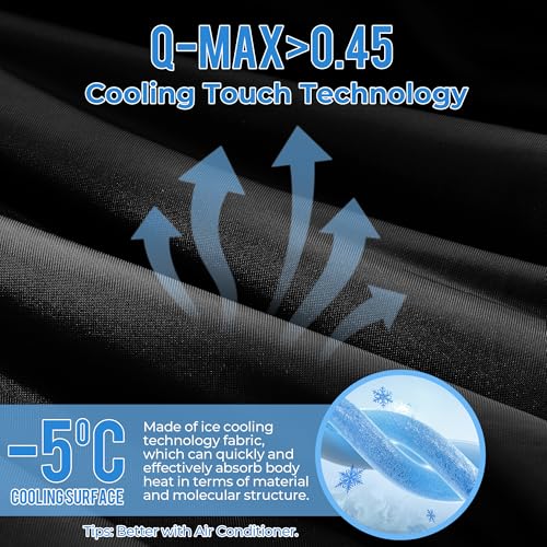 Bedsmile Black King Waffle Weave Ice Blanket, 108 x 90 in – Reversible Cooling Comforter, Q-Max >0.45