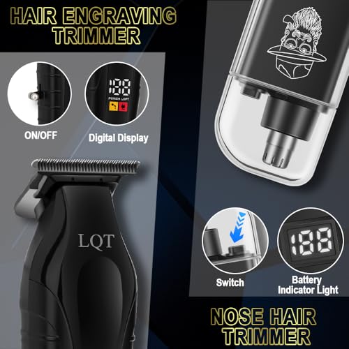 LQT 902 4-in-1 Men's Hair Clippers Set Cordless Trimmer for Beard Ear Nose Grooming