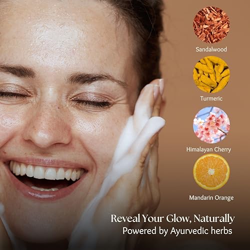 Ayurvedic Turmeric Powder Face Wash - 1.76 oz | Hydrating Daily Facial Cleanser for Radiant Skin, Glowing Cleanser for Dry Skin, Blemish Control & Dark Spot Reduction