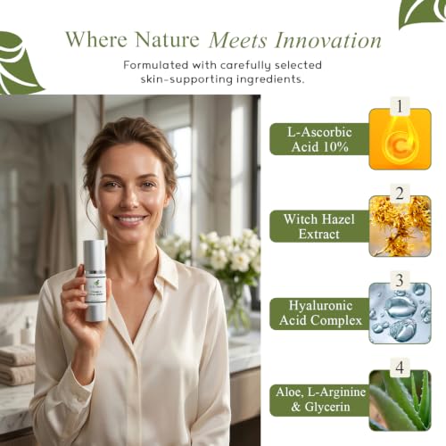 Vitamin C Serum 10% with Hyaluronic Acid & Aloe Vera – Brightening & Anti-Aging Facial Treatment